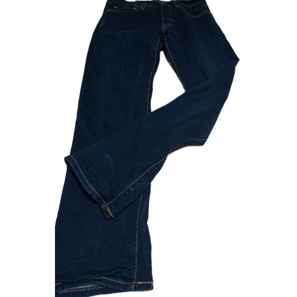 Levi's 501 Straight Leg Jeans Mens 32x32 Blue Denim Cotton Dark Wash Regular Fit - Picture 2 of 9